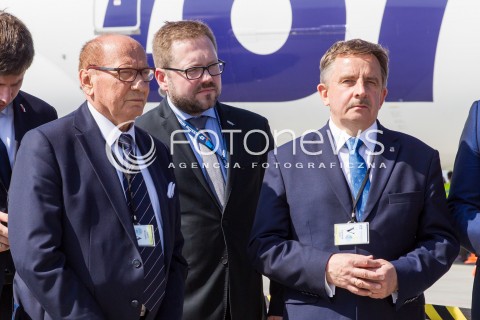  30.04.2018 LOTNISKO RZESZOW JASIONKA <br />INAUGURACJA BEZPOSREDNIEGO POLACZENIA POLSKICH LINII LOTNICZYCH PLL LOT Z RZESZOWA DO NOWEGO JORKU<br />SAMOLOTY BOEING 787 DREAMLINER BEDA LATALY Z RZESZOWA DO NOWEGO JORKU ( NEWARK ) RAZ W TYGODNIU <br />N/Z TADEUSZ FERENC MICHAL TABISZ WOJCIECH BUCZAK<br /> 