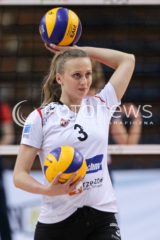  02.05.2018 RZESZOW <br />SIATKOWKA LIGA SIATKOWKI KOBIET LSK 2017/2018 WOMEN VOLLEYBALL POLAND POLISH LEAGUE <br />FAZA PLAYOFF - MECZ O 3. MIEJSCE - 3. MECZ <br />MECZ DEVELOPRES SKYRES RZESZOW - GROT BUDOWLANI LODZ <br />N/Z MONIKA PTAK SYLWETKA <br /> 