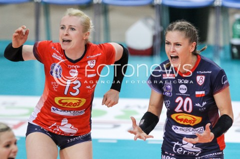  02.05.2018 RZESZOW <br />SIATKOWKA LIGA SIATKOWKI KOBIET LSK 2017/2018 WOMEN VOLLEYBALL POLAND POLISH LEAGUE <br />FAZA PLAYOFF - MECZ O 3. MIEJSCE - 3. MECZ <br />MECZ DEVELOPRES SKYRES RZESZOW - GROT BUDOWLANI LODZ <br />N/Z AGATA WITKOWSKA MARTYNA GRAJBER RADOSC EMOCJE SYLWETKA <br /> 