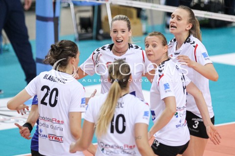  02.05.2018 RZESZOW <br />SIATKOWKA LIGA SIATKOWKI KOBIET LSK 2017/2018 WOMEN VOLLEYBALL POLAND POLISH LEAGUE <br />FAZA PLAYOFF - MECZ O 3. MIEJSCE - 3. MECZ <br />MECZ DEVELOPRES SKYRES RZESZOW - GROT BUDOWLANI LODZ <br />N/Z HELENE ROUSSEAUX AGNIESZKA RABKA MONIKA PTAK RADOSC EMOCJE <br /> 