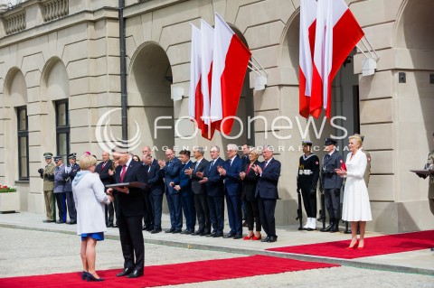  02.05.2018 WARSZAWA <br />DZIEN FLAGI POLSKIEJ Z UDZIALEM PREZYDENTA RP<br />N/Z PREZYDENT RP ANDRZEJ DUDA AGATA KORNHAUSER DUDA<br /> 