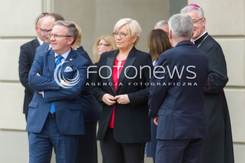  02.05.2018 WARSZAWA <br />DZIEN FLAGI POLSKIEJ Z UDZIALEM PREZYDENTA RP<br />N/Z KRZYSZTOF SZCZERSKI PREZES TK JULIA PRZYLEBSKA STANISLAW KARCZEWSKI<br /> 