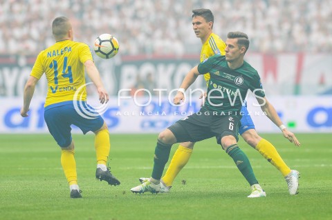  02.05.2018 WARSZAWA<br />PILKA NOZNA - FINAL PUCHARU POLSKI PZPN 2017/2018<br />FOOTBALL - PZPN POLISH CUP FINAL 2017/2018<br />MECZ ARKA GDYNIA - LEGIA WARSZAWA<br />N/Z MICHAL NALEPA CHRIS PHILIPPS MACIEJ JANKOWSKI<br /> 