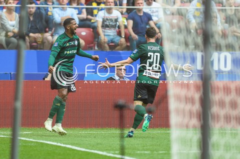  02.05.2018 WARSZAWA<br />
PILKA NOZNA - FINAL PUCHARU POLSKI PZPN 2017/2018<br />
FOOTBALL - PZPN POLISH CUP FINAL 2017/2018<br />
MECZ ARKA GDYNIA - LEGIA WARSZAWA<br />
N/Z CARLOS DIAS RADOSC BRAMKA GOL NA 0:2<br />
 