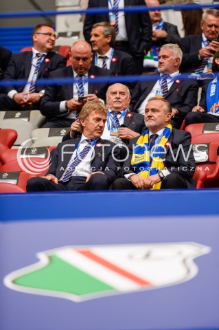  02.05.2018 WARSZAWA<br />
PILKA NOZNA - FINAL PUCHARU POLSKI PZPN 2017/2018<br />
FOOTBALL - PZPN POLISH CUP FINAL 2017/2018<br />
MECZ ARKA GDYNIA - LEGIA WARSZAWA<br />
N/Z ZBIGNIEW BONIEK WOJCIECH SZCZUREK<br />
 