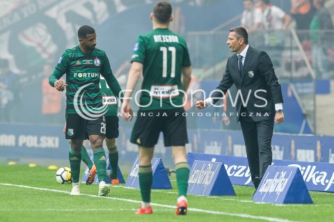  02.05.2018 WARSZAWA<br />
PILKA NOZNA - FINAL PUCHARU POLSKI PZPN 2017/2018<br />
FOOTBALL - PZPN POLISH CUP FINAL 2017/2018<br />
MECZ ARKA GDYNIA - LEGIA WARSZAWA<br />
N/Z CARLOS DIAS TRENER DEAN KLAFURIC<br />
 