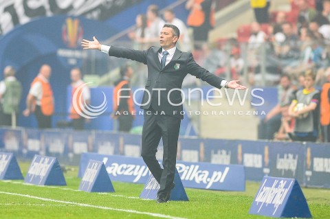  02.05.2018 WARSZAWA<br />
PILKA NOZNA - FINAL PUCHARU POLSKI PZPN 2017/2018<br />
FOOTBALL - PZPN POLISH CUP FINAL 2017/2018<br />
MECZ ARKA GDYNIA - LEGIA WARSZAWA<br />
N/Z TRENER DEAN KLAFURIC SYLWETKA<br />
 