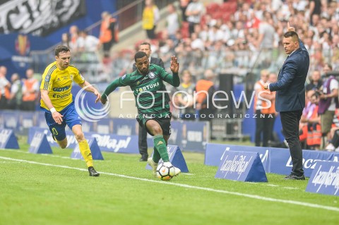  02.05.2018 WARSZAWA<br />
PILKA NOZNA - FINAL PUCHARU POLSKI PZPN 2017/2018<br />
FOOTBALL - PZPN POLISH CUP FINAL 2017/2018<br />
MECZ ARKA GDYNIA - LEGIA WARSZAWA<br />
N/Z ANDRIJ BOGDANOV CARLOS DIAS TRENER LESZEK OJRZYNSKI<br />
 
