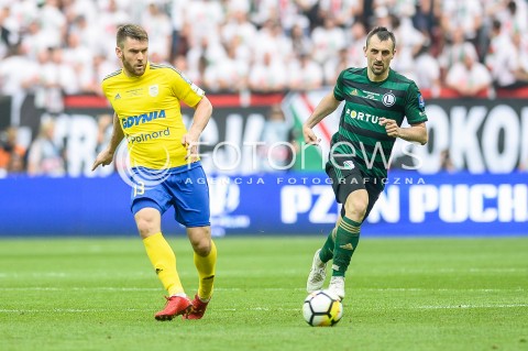  02.05.2018 WARSZAWA<br />
PILKA NOZNA - FINAL PUCHARU POLSKI PZPN 2017/2018<br />
FOOTBALL - PZPN POLISH CUP FINAL 2017/2018<br />
MECZ ARKA GDYNIA - LEGIA WARSZAWA<br />
N/Z GRZEGORZ PIESIO MICHAL KUCHARCZYK<br />
 