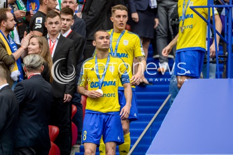  02.05.2018 WARSZAWA<br />PILKA NOZNA - FINAL PUCHARU POLSKI PZPN 2017/2018<br />FOOTBALL - PZPN POLISH CUP FINAL 2017/2018<br />MECZ ARKA GDYNIA - LEGIA WARSZAWA<br />N/Z MARCUS DA SILVA DAMIAN ZBOZIEN MEDALE DEKORACJA<br /> 