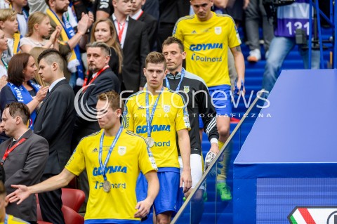  02.05.2018 WARSZAWA<br />PILKA NOZNA - FINAL PUCHARU POLSKI PZPN 2017/2018<br />FOOTBALL - PZPN POLISH CUP FINAL 2017/2018<br />MECZ ARKA GDYNIA - LEGIA WARSZAWA<br />N/Z FREDERIK HELSTRUP MICHAL MARCJANIK DAWID SOLDECKI MEDALE SREBRO SREBRNY MEDAL<br /> 