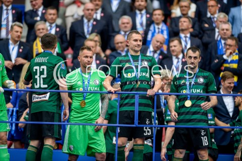  02.05.2018 WARSZAWA<br />PILKA NOZNA - FINAL PUCHARU POLSKI PZPN 2017/2018<br />FOOTBALL - PZPN POLISH CUP FINAL 2017/2018<br />MECZ ARKA GDYNIA - LEGIA WARSZAWA<br />N/Z MIROSLAV RADOVIC ARKADIUSZ MALARZ ARTUR JEDRZEJCZYK MICHAL KUCHARCZYK DEKORACJA<br /> 