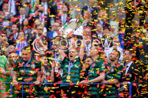  02.05.2018 WARSZAWA<br />PILKA NOZNA - FINAL PUCHARU POLSKI PZPN 2017/2018<br />FOOTBALL - PZPN POLISH CUP FINAL 2017/2018<br />MECZ ARKA GDYNIA - LEGIA WARSZAWA<br />N/Z LEGIA WARSZAWA ZDOBYWCA PUCHARU POLSKI DEKORACJA RADOSC EMOCJE FETA ADAM HLOUSEK ARTUR JEDRZEJCZYK<br /> 