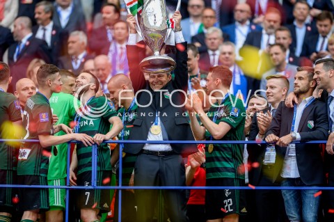  02.05.2018 WARSZAWA<br />PILKA NOZNA - FINAL PUCHARU POLSKI PZPN 2017/2018<br />FOOTBALL - PZPN POLISH CUP FINAL 2017/2018<br />MECZ ARKA GDYNIA - LEGIA WARSZAWA<br />N/Z LEGIA WARSZAWA ZDOBYWCA PUCHARU POLSKI DEKORACJA RADOSC EMOCJE FETA TRENER DEAN KLAFURIC<br /> 