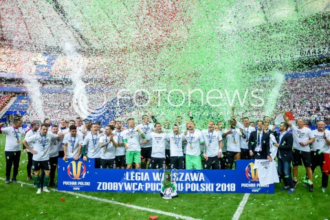  02.05.2018 WARSZAWA<br />PILKA NOZNA - FINAL PUCHARU POLSKI PZPN 2017/2018<br />FOOTBALL - PZPN POLISH CUP FINAL 2017/2018<br />MECZ ARKA GDYNIA - LEGIA WARSZAWA<br />N/Z LEGIA WARSZAWA ZDOBYWCA PUCHARU POLSKI DEKORACJA RADOSC EMOCJE FETA<br /> 