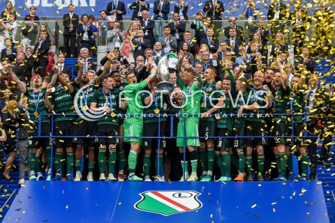  02.05.2018 WARSZAWA<br />PILKA NOZNA - FINAL PUCHARU POLSKI PZPN 2017/2018<br />FOOTBALL - PZPN POLISH CUP FINAL 2017/2018<br />MECZ ARKA GDYNIA - LEGIA WARSZAWA<br />N/Z LEGIA WARSZAWA Z PUCHAREM POLSKI FETA RADOSC DEKORACJA<br /> 