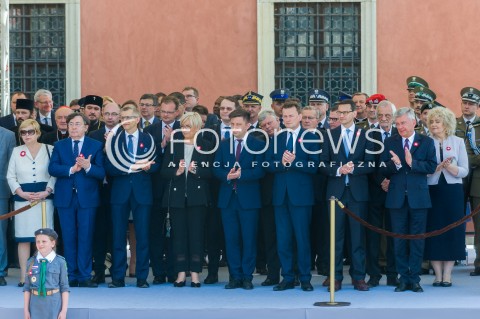  03.05.2018 WARSZAWA <br />OBCHODY SWIETA NARODOWEGO 3 MAJA <br />N/Z PREZES SN MALGORZATA GERSDORF PREZES TK JULIA PRZYLEBSKA KRZYSZTOF KWIATKOWSKI MARIUSZ BLASZCZAK MICHAL DWORCZYK MATEUSZ MORAWIECKI STANISLAW KARCZEWSKI<br /> 