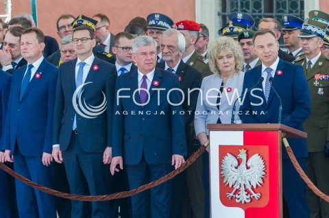  03.05.2018 WARSZAWA <br />OBCHODY SWIETA NARODOWEGO 3 MAJA <br />N/Z MARIUSZ BLASZCZAK MATEUSZ MORAWIECKI STANISLAW KARCZEWSKI PREZYDENT RP ANDRZEJ DUDA<br /> 