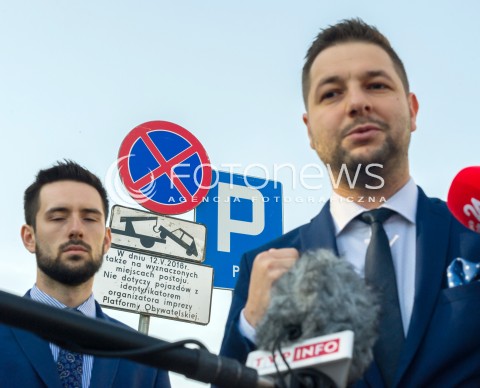  04.05.2018 WARSZAWA<br />KONFERENCJA PATRYKA JAKIEGO NA TEMAT ZNAKU DROGOWEGO<br />N/Z PATRYK JAKI<br /> 