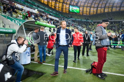  04.05.2018 GDANSK<br />PILKA NOZNA - EKSTRAKLASA SEZON 2017/2018<br />MECZ LECHIA GDANSK - BRUK BET TERMALICA NIECIECZA<br />N/Z TRENER PIOTR STOKOWIEC SYLWETKA<br /> 