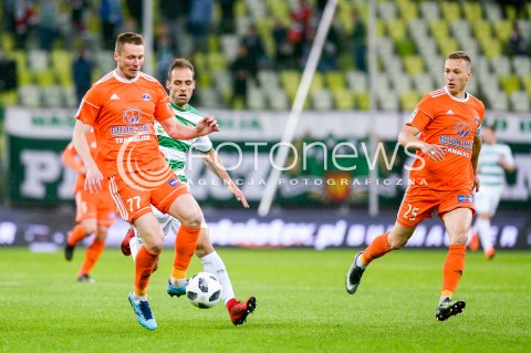  04.05.2018 GDANSK<br />PILKA NOZNA - EKSTRAKLASA SEZON 2017/2018<br />MECZ LECHIA GDANSK - BRUK BET TERMALICA NIECIECZA<br />N/Z ARTEM PUTIWCEW FLAVIO PAIXAO MATEUSZ KUPCZAK<br /> 
