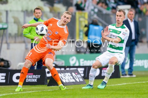  04.05.2018 GDANSK<br />PILKA NOZNA - EKSTRAKLASA SEZON 2017/2018<br />MECZ LECHIA GDANSK - BRUK BET TERMALICA NIECIECZA<br />N/Z VLADISLAVS GUTKOVSKIS PAWEL STOLARSKI<br /> 