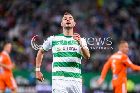  04.05.2018 GDANSK<br />PILKA NOZNA - EKSTRAKLASA SEZON 2017/2018<br />MECZ LECHIA GDANSK - BRUK BET TERMALICA NIECIECZA<br />N/Z SIMEON SLAWCZEW PORTRET<br /> 