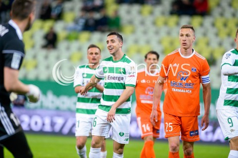  04.05.2018 GDANSK<br />PILKA NOZNA - EKSTRAKLASA SEZON 2017/2018<br />MECZ LECHIA GDANSK - BRUK BET TERMALICA NIECIECZA<br />N/Z JOAO OLIVEIRA PORTRET<br /> 