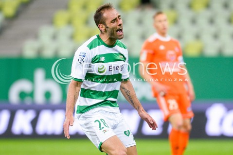  04.05.2018 GDANSK<br />PILKA NOZNA - EKSTRAKLASA SEZON 2017/2018<br />MECZ LECHIA GDANSK - BRUK BET TERMALICA NIECIECZA<br />N/Z FLAVIO PAIXAO EMOCJE<br /> 