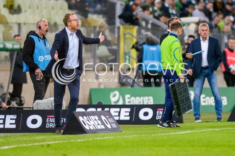  04.05.2018 GDANSK<br />PILKA NOZNA - EKSTRAKLASA SEZON 2017/2018<br />MECZ LECHIA GDANSK - BRUK BET TERMALICA NIECIECZA<br />N/Z TRENER PIOTR STOKOWIEC SYLWETKA<br /> 