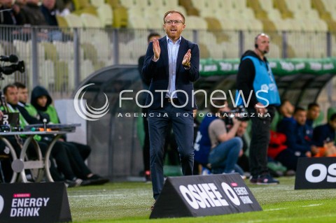  04.05.2018 GDANSK<br />PILKA NOZNA - EKSTRAKLASA SEZON 2017/2018<br />MECZ LECHIA GDANSK - BRUK BET TERMALICA NIECIECZA<br />N/Z TRENER PIOTR STOKOWIEC SYLWETKA<br /> 