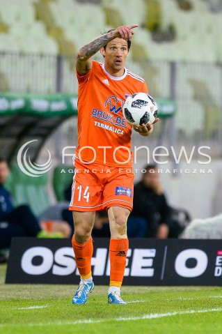  04.05.2018 GDANSK<br />PILKA NOZNA - EKSTRAKLASA SEZON 2017/2018<br />MECZ LECHIA GDANSK - BRUK BET TERMALICA NIECIECZA<br />N/Z GABRIEL MATEI SYLWETKA<br /> 