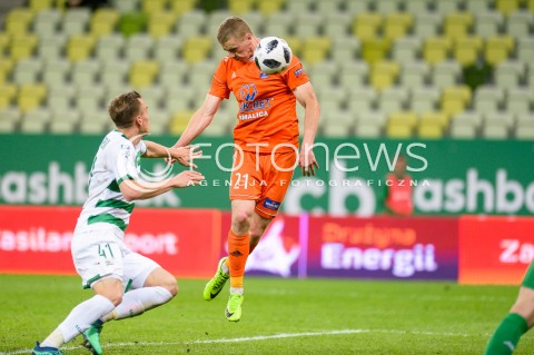  04.05.2018 GDANSK<br />PILKA NOZNA - EKSTRAKLASA SEZON 2017/2018<br />MECZ LECHIA GDANSK - BRUK BET TERMALICA NIECIECZA<br />N/Z PAWEL STOLARSKI VLADISLAVS GUTKOVSKIS BRAMKA GOL NA 0:1<br /> 