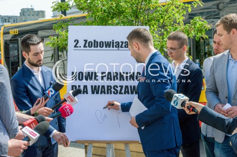  05.05.2018 WARSZAWA<br />KONFERENCJA PATRYKA JAKIEGO NA TEMAT PARKINGOW I ZOBOWIAZAN WYBORCZYCH<br />N/Z PATRYK JAKI<br /> 