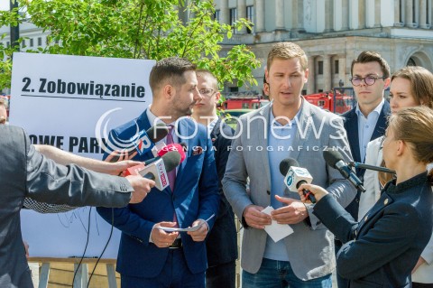  05.05.2018 WARSZAWA<br />KONFERENCJA PATRYKA JAKIEGO NA TEMAT PARKINGOW I ZOBOWIAZAN WYBORCZYCH<br />N/Z PATRYK JAKI<br /> 