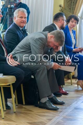  07.05.2018 WARSZAWA<br />INAUGURACYJNE SPOTKANIE SPOLECZNEGO KOMITETU LEWICY OBCHODOW 100 LECIA ODZYSKANIA NIEPODLEGLOSCI<br />N/Z ALEKSANDER KWASNIEWSKI KRZYSZTOF JANIK <br /> 