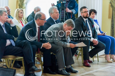  07.05.2018 WARSZAWA<br />INAUGURACYJNE SPOTKANIE SPOLECZNEGO KOMITETU LEWICY OBCHODOW 100 LECIA ODZYSKANIA NIEPODLEGLOSCI<br />N/Z ALEKSANDER KWASNIEWSKI WLODZIMIERZ CZARZASTY JERZY WENDERLICH KRZYSZTOF JANIK<br /> 