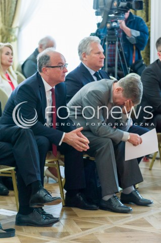  07.05.2018 WARSZAWA<br />INAUGURACYJNE SPOTKANIE SPOLECZNEGO KOMITETU LEWICY OBCHODOW 100 LECIA ODZYSKANIA NIEPODLEGLOSCI<br />N/Z ALEKSANDER KWASNIEWSKI WLODZIMIERZ CZARZASTY KRZYSZTOF JANIK <br /> 