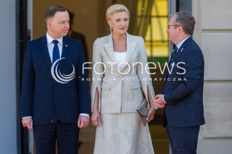  10.05.2018 WARSZAWA<br />WIZYTA PREZYDENTA REPUBLIKI CZESKIEJ<br />N/Z PREZYDENT RP ANDRZEJ DUDA AGATA KORNHAUSER DUDA KRZYSZTOF SZCZERSKI<br /> 
