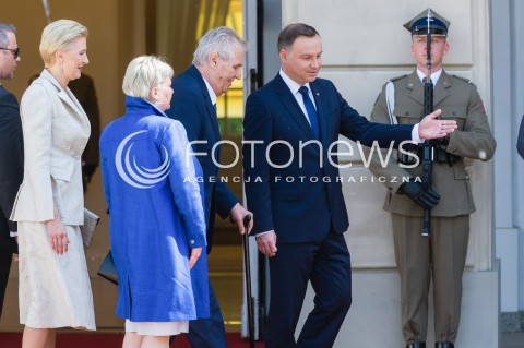  10.05.2018 WARSZAWA<br />WIZYTA PREZYDENTA REPUBLIKI CZESKIEJ<br />N/Z IVANA ZEMANOVA PREZYDENT CZECH MILOS MILOSZ ZEMAN PREZYDENT RP ANDRZEJ DUDA AGATA KORNHAUSER DUDA<br /> 
