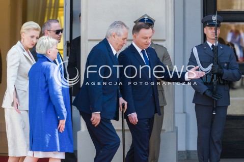  10.05.2018 WARSZAWA<br />WIZYTA PREZYDENTA REPUBLIKI CZESKIEJ<br />N/Z PREZYDENT RP ANDRZEJ DUDA AGATA KORNHAUSER DUDA PREZYDENT CZECH MILOS MILOSZ ZEMAN IVANA ZEMANOVA<br /> 