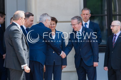  10.05.2018 WARSZAWA<br />WIZYTA PREZYDENTA REPUBLIKI CZESKIEJ<br />N/Z PREZYDENT RP ANDRZEJ DUDA PREZYDENT CZECH MILOS MILOSZ ZEMAN KRZYSZTOF SZCZERSKI KRZYSZTOF LAPINSKI <br /> 