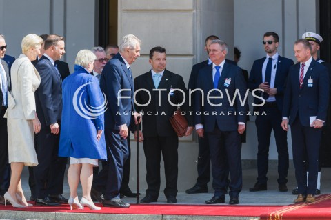  10.05.2018 WARSZAWA<br />WIZYTA PREZYDENTA REPUBLIKI CZESKIEJ<br />N/Z PREZYDENT RP ANDRZEJ DUDA AGATA KORNHAUSER DUDA PREZYDENT CZECH MILOS MILOSZ ZEMAN IVANA ZEMANOVA<br /> 