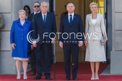  10.05.2018 WARSZAWA<br />WIZYTA PREZYDENTA REPUBLIKI CZESKIEJ<br />N/Z PREZYDENT CZECH MILOS MILOSZ ZEMAN IVANA ZEMANOVA PREZYDENT RP ANDRZEJ DUDA AGATA KORNHAUSER DUDA <br /> 