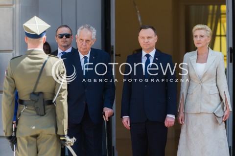  10.05.2018 WARSZAWA<br />WIZYTA PREZYDENTA REPUBLIKI CZESKIEJ<br />N/Z PREZYDENT CZECH MILOS MILOSZ ZEMAN PREZYDENT RP ANDRZEJ DUDA AGATA KORNHAUSER DUDA<br /> 