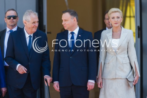  10.05.2018 WARSZAWA<br />WIZYTA PREZYDENTA REPUBLIKI CZESKIEJ<br />N/Z PREZYDENT CZECH MILOS MILOSZ ZEMAN PREZYDENT RP ANDRZEJ DUDA AGATA KORNHAUSER DUDA<br /> 
