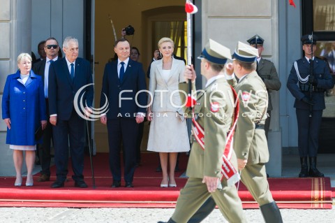  10.05.2018 WARSZAWA<br />WIZYTA PREZYDENTA REPUBLIKI CZESKIEJ<br />N/Z PREZYDENT CZECH MILOS MILOSZ ZEMAN IVANA ZEMANOVA PREZYDENT RP ANDRZEJ DUDA AGATA KORNHAUSER DUDA<br /> 