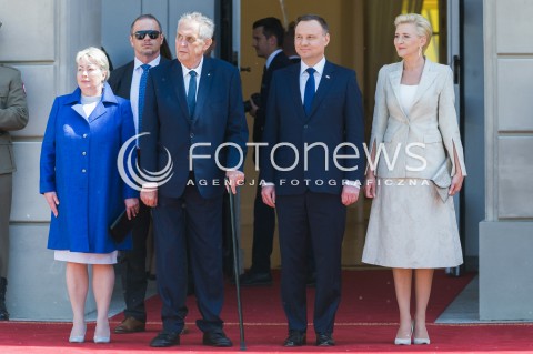  10.05.2018 WARSZAWA<br />WIZYTA PREZYDENTA REPUBLIKI CZESKIEJ<br />N/Z PREZYDENT CZECH MILOS MILOSZ ZEMAN IVANA ZEMANOVA PREZYDENT RP ANDRZEJ DUDA AGATA KORNHAUSER DUDA<br /> 