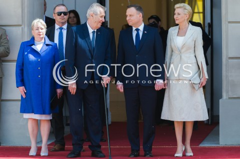  10.05.2018 WARSZAWA<br />WIZYTA PREZYDENTA REPUBLIKI CZESKIEJ<br />N/Z PREZYDENT CZECH MILOS MILOSZ ZEMAN IVANA ZEMANOVA PREZYDENT RP ANDRZEJ DUDA AGATA KORNHAUSER DUDA<br /> 