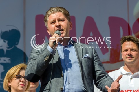  12.05.2018 WARSZAWA<br />MARSZ WOLNOSCI<br />N/Z MARCIN MATCZAK RAFAL TRZASKOWSKI PAULINA HENNIG KLOSKA<br /> 